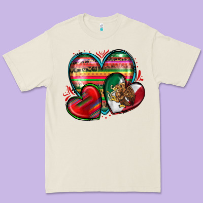Mexican Hearts Premium Tee Designed By Zillion Design Studio