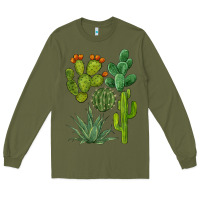 Army Green watercolor cactus bundle preview Long Sleeve Tee - BarkalooDesign