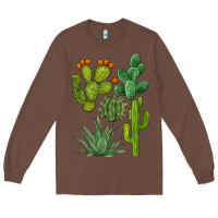 Chestnut watercolor cactus bundle preview Long Sleeve Tee - BarkalooDesign