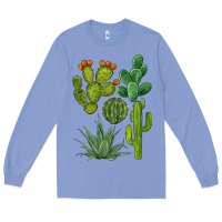 Colony Blue watercolor cactus bundle preview Long Sleeve Tee - BarkalooDesign