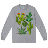 Heather Grey watercolor cactus bundle preview Long Sleeve Tee - BarkalooDesign