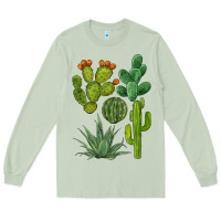 Matcha watercolor cactus bundle preview Long Sleeve Tee - BarkalooDesign