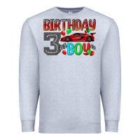 Heather Grey birthday boy 3 Premium Sweatshirt - BundleAndBundleShop