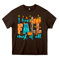 Chocolate Brown I love Fall most of all Heavy Core Tee - RanaPortraitStore