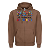 Chestnut 100 days of embracing differences Zipper Hoodie - MaliasSmallBusiness