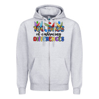 Heather Grey 100 days of embracing differences Zipper Hoodie - MaliasSmallBusiness