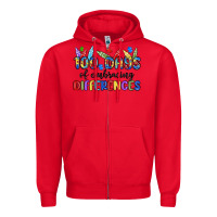 Red 100 days of embracing differences Zipper Hoodie - MaliasSmallBusiness