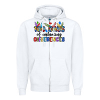 White 100 days of embracing differences Zipper Hoodie - MaliasSmallBusiness