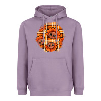 Lavender Thanksgiving Turkey With Tartan Patch Heavyweight Hoodie - BundleAndBundleShop