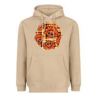 Mushroom Thanksgiving Turkey With Tartan Patch Heavyweight Hoodie - BundleAndBundleShop