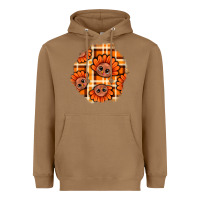 Toasted Coconut Thanksgiving Turkey With Tartan Patch Heavyweight Hoodie - BundleAndBundleShop