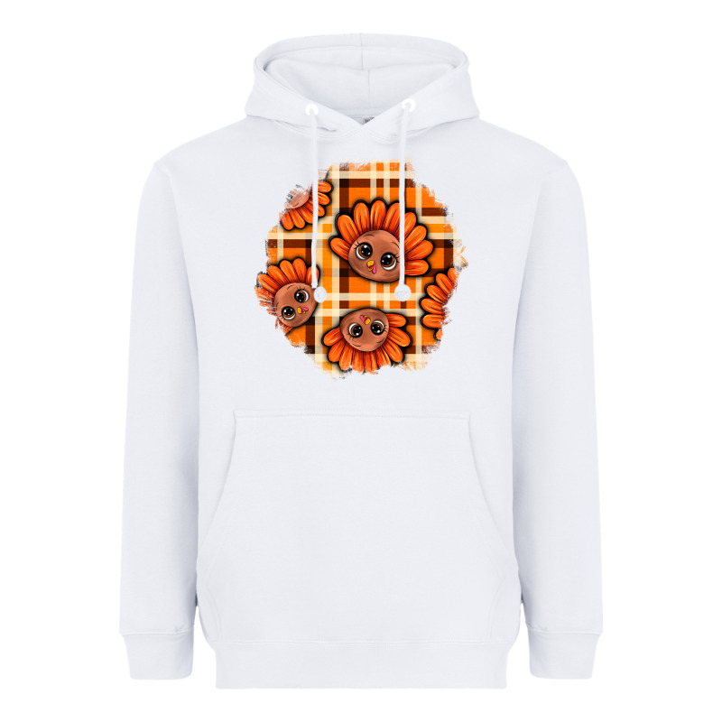 Thanksgiving Turkey With Tartan Patch Heavyweight Hoodie by BundleAndBundleShop | Teevron