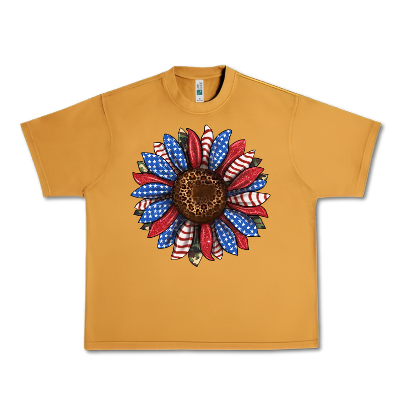 Usa Flag Camouflage Sunflower Urban Heavy Tee by JahusDesignShop | Teevron