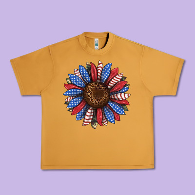 Usa Flag Camouflage Sunflower Urban Heavy Tee Designed By Jahusdesignshop