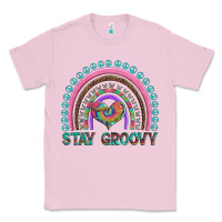 Bubblegum Pink stay groovy with rainbow and heart Classic Tee - Artiststas
