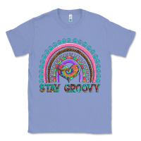 Colony Blue stay groovy with rainbow and heart Classic Tee - Artiststas