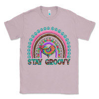 Lilac stay groovy with rainbow and heart Classic Tee - Artiststas