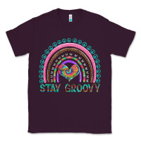 Plum stay groovy with rainbow and heart Classic Tee - Artiststas