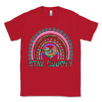 Red stay groovy with rainbow and heart Classic Tee - Artiststas