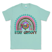 Seafoam stay groovy with rainbow and heart Classic Tee - Artiststas