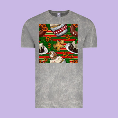 Christmas Cake Seamless Pattern Vintage Tee Designed By Bundleandbundleshop