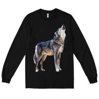 Black wolf Long Sleeve Tee - LillyAllenDesigns