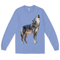 Colony Blue wolf Long Sleeve Tee - LillyAllenDesigns