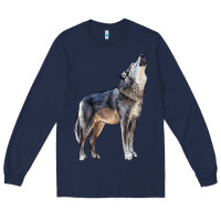 Navy wolf Long Sleeve Tee - LillyAllenDesigns