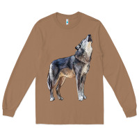 Toasted Coconut wolf Long Sleeve Tee - LillyAllenDesigns