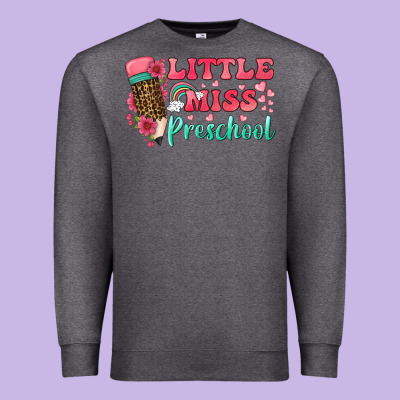 Little Miss Preschool Premium Sweatshirt Designed By Bundleandbundleshop