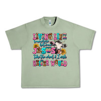Oil Green living life somewhere between jesus take the wheel Urban Heavy Tee - AdoDesignShop