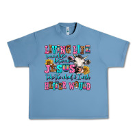 Pebble Blue living life somewhere between jesus take the wheel Urban Heavy Tee - AdoDesignShop