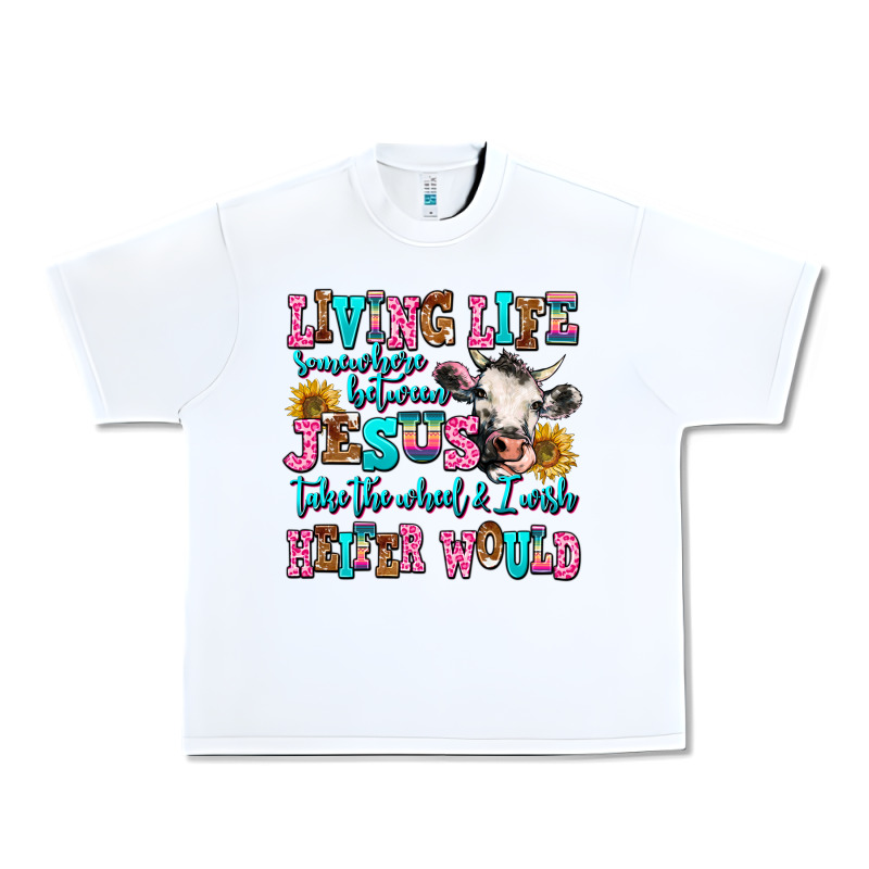 Living Life Somewhere Between Jesus Take The Wheel Urban Heavy Tee by AdoDesignShop | Teevron