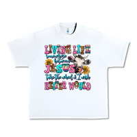 White living life somewhere between jesus take the wheel Urban Heavy Tee - AdoDesignShop