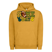 Pigment Peanut Butter Game day yellow and green team color Urban Hoodie - HowdyJamesFarm