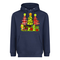 Navy Christmas With Tennis Trees Heavyweight Hoodie - BundleAndBundleShop