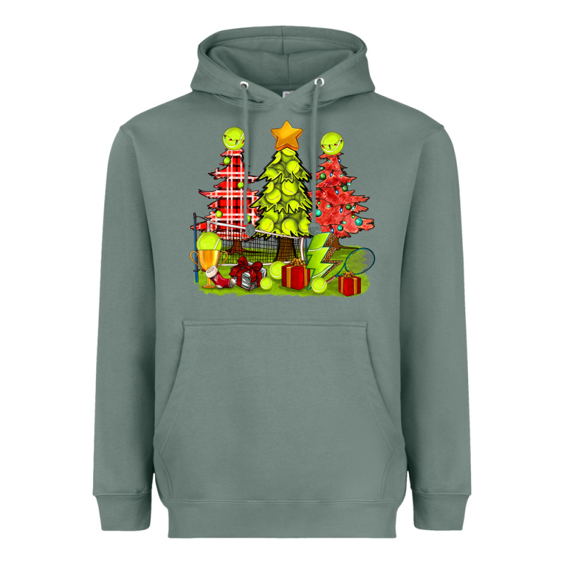 Christmas With Tennis Trees Heavyweight Hoodie by BundleAndBundleShop | Teevron