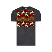 Vintage Black christmas deer and plaid seamless pattern Vintage Tee - BundleAndBundleShop