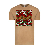 Vintage Camel christmas deer and plaid seamless pattern Vintage Tee - BundleAndBundleShop