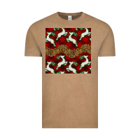 Vintage Coffee christmas deer and plaid seamless pattern Vintage Tee - BundleAndBundleShop