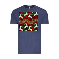 Vintage Denim christmas deer and plaid seamless pattern Vintage Tee - BundleAndBundleShop