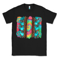 Black hippie peace sign butterfly leopard and tie dye brushstroke Classic Tee - Artiststas