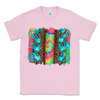 Bubblegum Pink hippie peace sign butterfly leopard and tie dye brushstroke Classic Tee - Artiststas