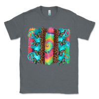 Charcoal Heather hippie peace sign butterfly leopard and tie dye brushstroke Classic Tee - Artiststas
