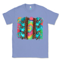Colony Blue hippie peace sign butterfly leopard and tie dye brushstroke Classic Tee - Artiststas