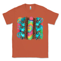 Copper hippie peace sign butterfly leopard and tie dye brushstroke Classic Tee - Artiststas