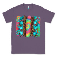 Lavender hippie peace sign butterfly leopard and tie dye brushstroke Classic Tee - Artiststas