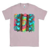 Lilac hippie peace sign butterfly leopard and tie dye brushstroke Classic Tee - Artiststas