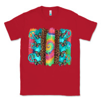 Red hippie peace sign butterfly leopard and tie dye brushstroke Classic Tee - Artiststas