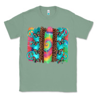 Sage hippie peace sign butterfly leopard and tie dye brushstroke Classic Tee - Artiststas